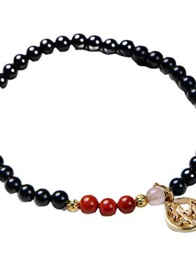 南京鸡鸣代寄善财手串链黑色女款带吊坠财运手链显白送女生礼物