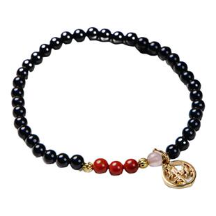 南京鸡鸣代寄善财手串链黑色女款带吊坠财运手链显白送女生礼物