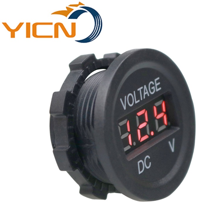跨境专供12-24V汽车电池直流数字仪器表测量光面电压显示改装