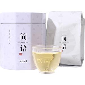 品品香茶叶福鼎白茶2021年明前白毫银针茶50g罐装
