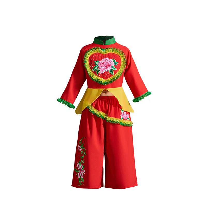 六一儿童节秧歌表演服幼儿喜庆开门红盛世欢腾舞蹈腰鼓打鼓服装