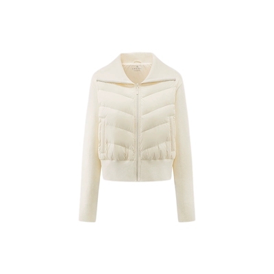 艾莱依25春秋针织拼接羽绒服女士