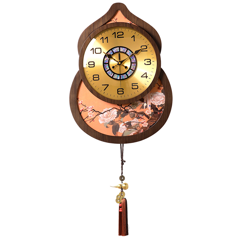 新中式挂钟客厅家用高级感轻奢挂墙时钟表艺术创意高端大气上档次