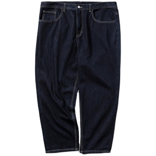 GxxH潮牌大码男士牛仔裤宽松胖子直筒裤加肥加大号休闲肥佬长裤子