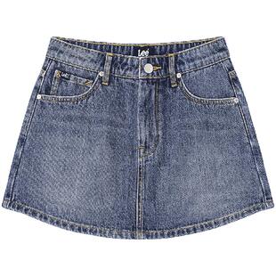 Lee25新品经典五袋款设计中蓝色女牛仔裙裤休闲潮流LWB009914101