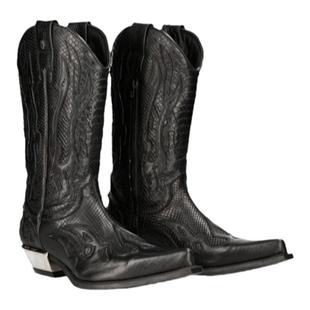 NEWROCK官方正品西班牙真皮手工定制复古西部尖头牛仔靴男女款