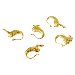 18K包金镀金保色古法仿金沙金鱼扣diy手工串珠编绳收尾链接扣头