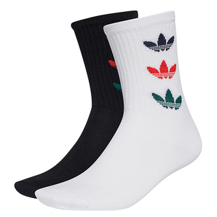 Adidas/阿迪达斯三叶草男女同款中筒运动袜两双装 GD3560