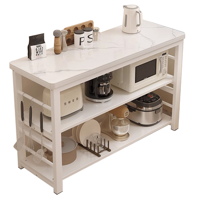 厨房置物架岩板落地多层微波炉储物柜多功能切菜桌窄边柜收纳架子
