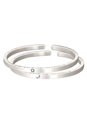 999纯银手镯男女款实心开口调节