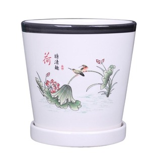 特大号花盆陶瓷大号清仓带托盘个性特价家用吊兰绿萝多肉花盆桌面