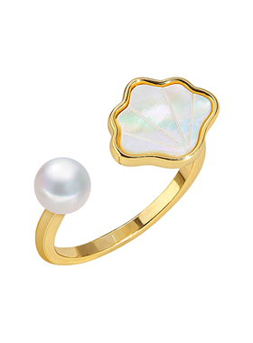 金芽女珍珠日韩开口可调节戒指