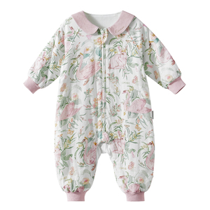 嫚熙婴儿睡袋弹力丝麻宝宝分腿睡袋