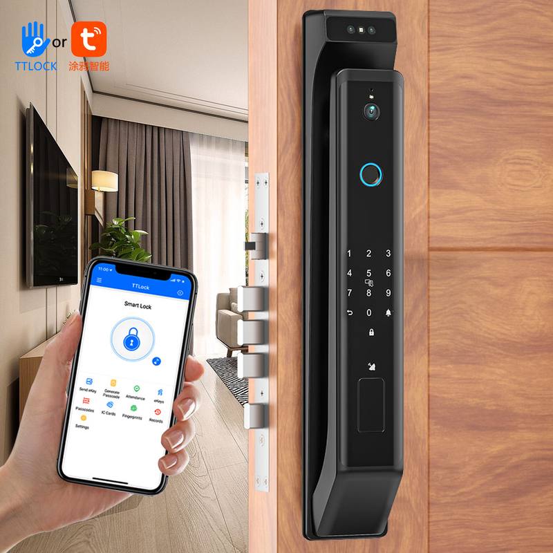 全自动可视对讲智能锁入户防盗门人脸通通锁涂鸦WiFi可视对讲