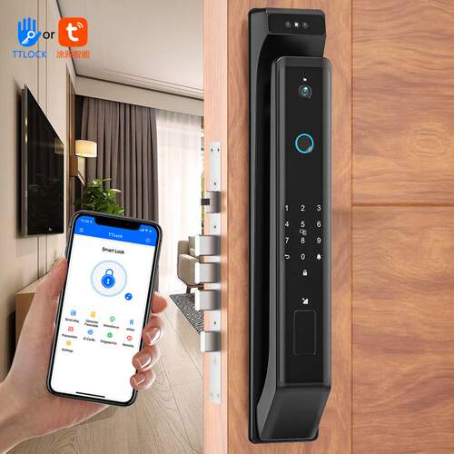 全自动可视对讲智能锁入户防盗门人脸通通锁涂鸦WiFi可视对讲