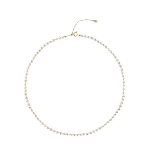 天然小米粒珍珠项链女锁骨短复古法式小众设计choker颈链