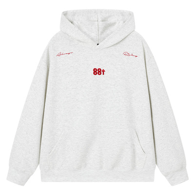 88rising花体刺绣宽松连帽卫衣