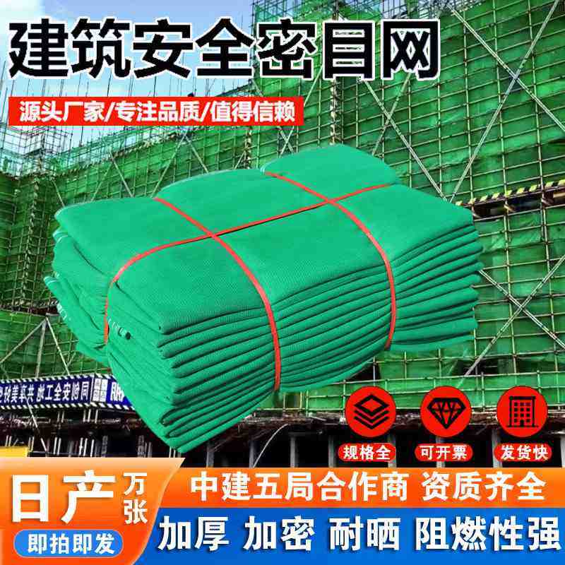 建筑工地安全网工程防护网加密阻燃密防尘绿色支持网目国标定制网