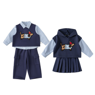 儿童秋装套装2026春季兄妹衣服姐弟装春款休闲洋气龙凤宝宝童装潮