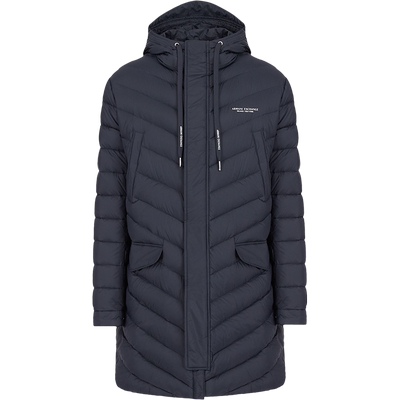 男士中长款连帽羽绒服阿玛尼