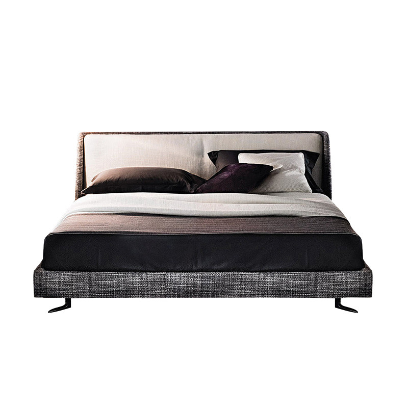 北欧1.8米双人床高箱储物床现代简约灰色布艺床1.5米床布艺软包床