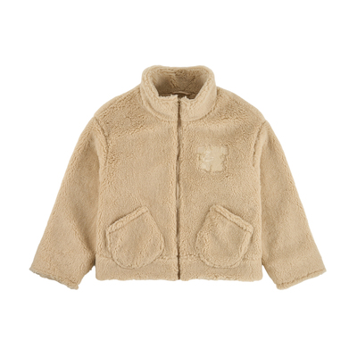 华人青年厚摇粒绒立领夹克