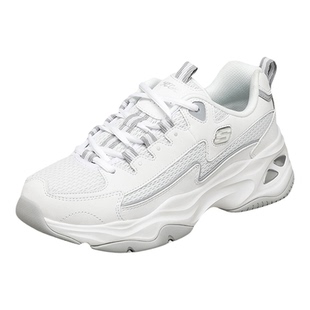 斯凯奇Skechers女鞋闪电熊猫鞋正品厚底老爹鞋子运动鞋白色休闲鞋