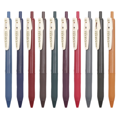 日本斑马按动复古色手帐中性笔