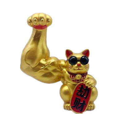大力肌肉巨臂办公室搞怪招财猫