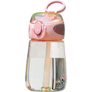 婴儿童吸管喝水杯子直饮奶瓶3岁2幼儿园上学专用宝宝新款饮水壶小