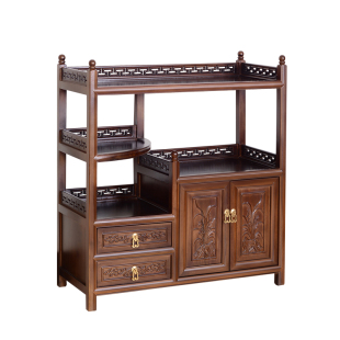 家用仿古实木餐边柜茶水柜酒柜客厅靠墙厨房储物柜多层置物茶叶柜
