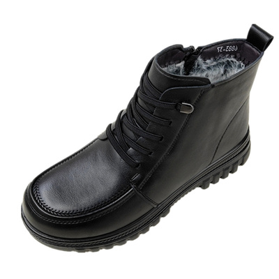 加绒马丁靴保暖女短靴冬防滑棉鞋