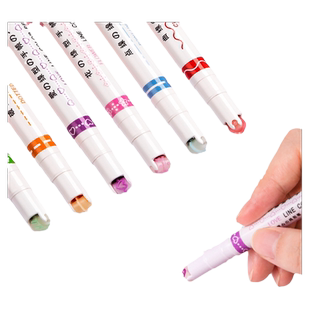 花式轮廓笔手抄报专用手帐曲线型花色笔花型荧光笔波浪标记笔学生图案花边笔双线线条笔手账线形笔滚轮印花笔