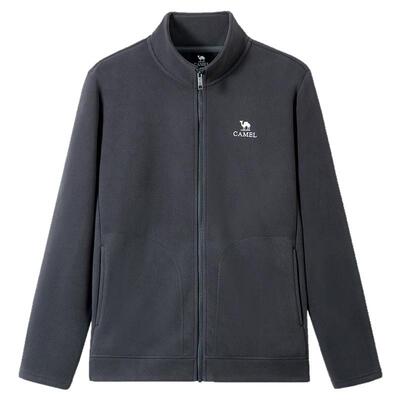 骆驼男装冲锋衣内胆抓绒衣外套保暖男款户外加厚新款加绒立领上衣