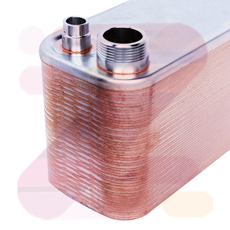 不锈钢钎焊板式换热器空调冷凝采暖交换器3P家用热泵用蒸发冷热水