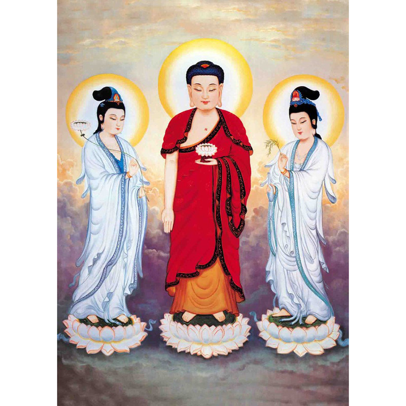 精准纯棉线新中式西方三圣十字绣