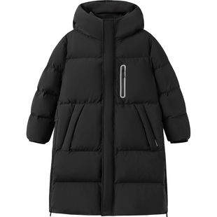 巴拉巴拉儿童羽绒服男童女童长款外套冬装新款童装大童宝宝黑色厚