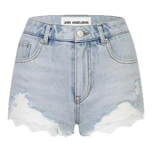 ANN ANDELMAN 时尚女士蕾丝边破洞牛仔短裤银泰百货 301286