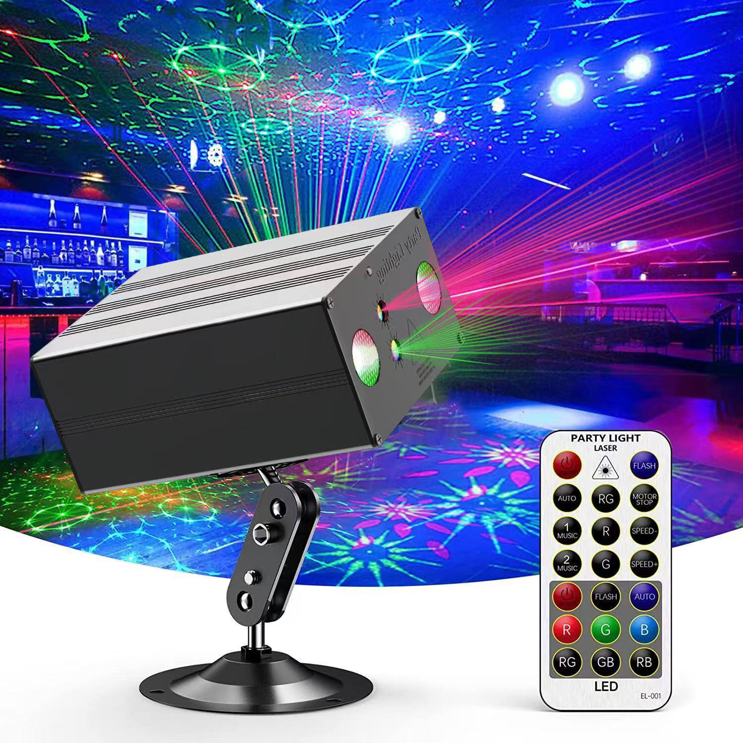 ktv氛围灯声控激光七彩灯蹦迪dj灯酒吧旋转彩灯舞台灯家用闪光灯