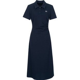 KBNE连衣裙女休闲气质2025年夏季新款收腰小个子通勤大方长裙