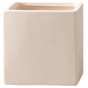 正方形素烧透气自吸水白陶土花盆奶油风育苗护根绿植手工瓷器带托