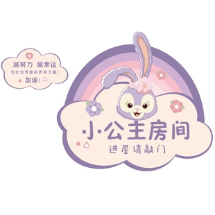 网红小公主房间装饰布置小女孩儿童房卧室门墙贴挂牌定制照片门贴