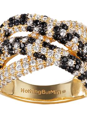 Dare买手店 NothingButMini黑白蛇纹满天星戒指闪亮气质原创首饰