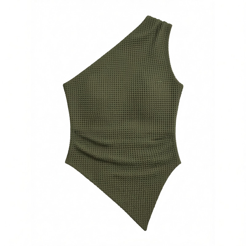 单肩不对称无袖上衣Asymmetrical sleeveless single-shouldertop