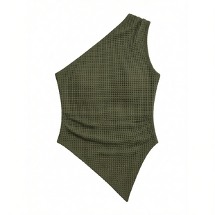 单肩不对称无袖上衣Asymmetrical sleeveless single-shouldertop