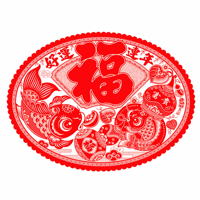 超大号植绒福字窗花玻璃背景墙贴