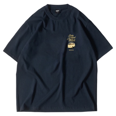 夏浪日记复古文字印花短袖TEE恤