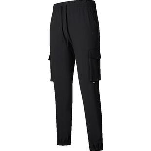 鸿星尔克运动裤女夏季女士冰丝工装裤女款黑色宽松裤子女裤休闲裤