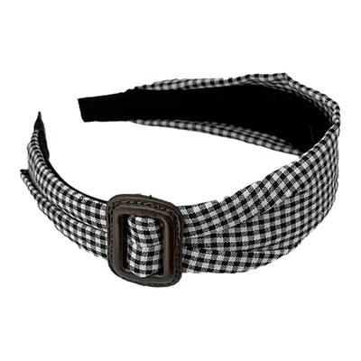 秋冬复古方格发箍女款小仙女必备