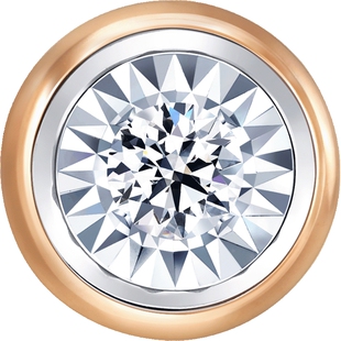 周生生18K白色及玫瑰色黄金小气泡钻石耳钉单只92876E